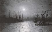 Atkinson Grimshaw Nightfall down the Thames oil painting reproduction